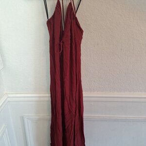 Forever 21 Red Cross back Strap Maxi Dress Size Large